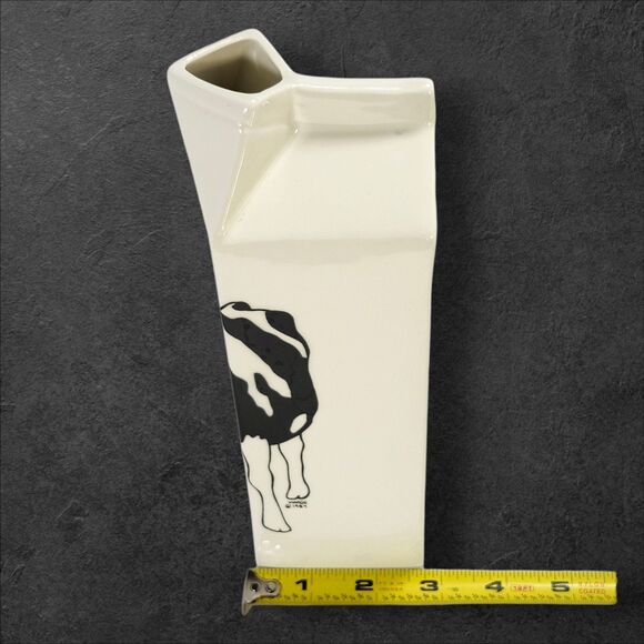 Vintage 1984 Margo Cow Pitcher Farmhouse Ceramic Milk Carton Jug Cottagecore - Picture 9 of 9